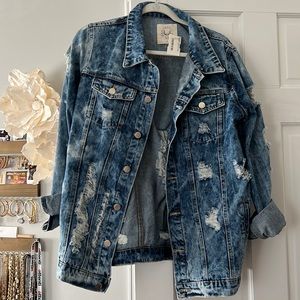 NWT distressed Jacket